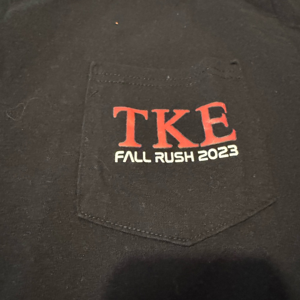 TKE Fall Rush Black Short Sleeve Tee. Size M. GUC - Picture 3 of 5